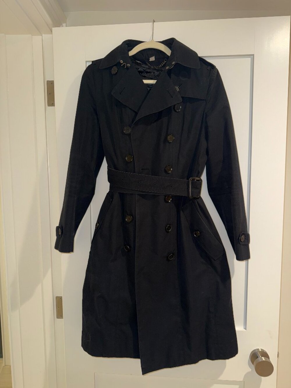 Double-Breasted Trench Coat with Detachable Diamond-Quilted Lining - Picture 1 of 6